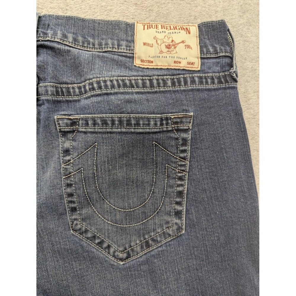 True Religion Danny Jeans Mens 38 Blue Tapered Leg Stretch Denim Casual - Picture 9 of 14